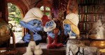 Narrator Smurf (Tom Kane), Papa Smurf (Jonathan Winters) and Smurfette (Katy Perry) in Sony Pictures Animation SMURFS 2.